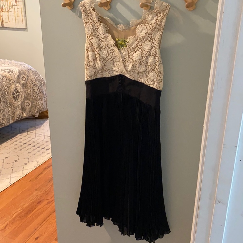 Black pleated vintage dress